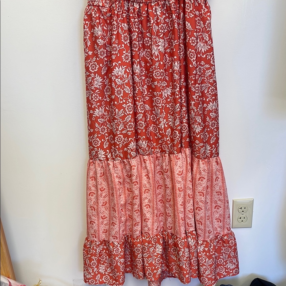 Floral orange Maxi Dress - Picture 7 of 9